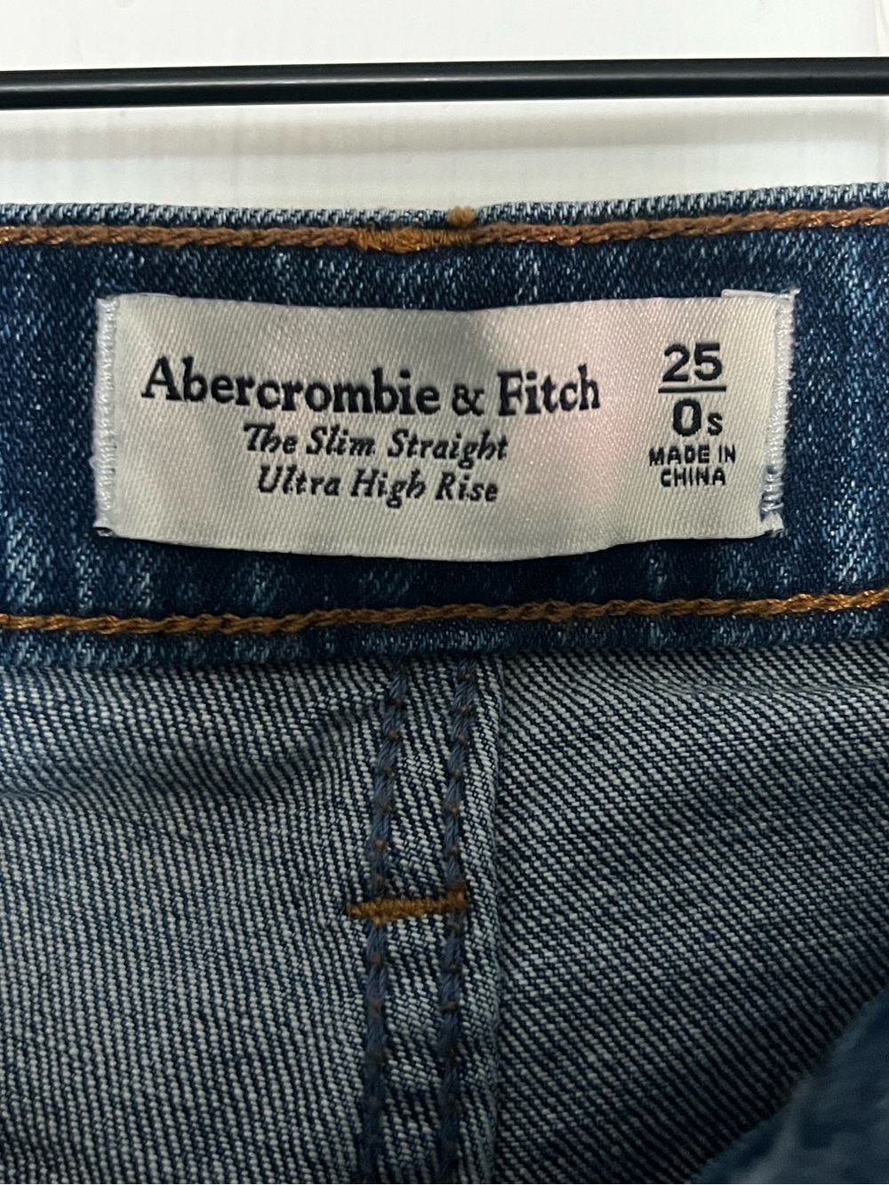 Abercrombie & Fitch Blue Slim Straight Ultra High Rise Jeans - Picture 2 of 6